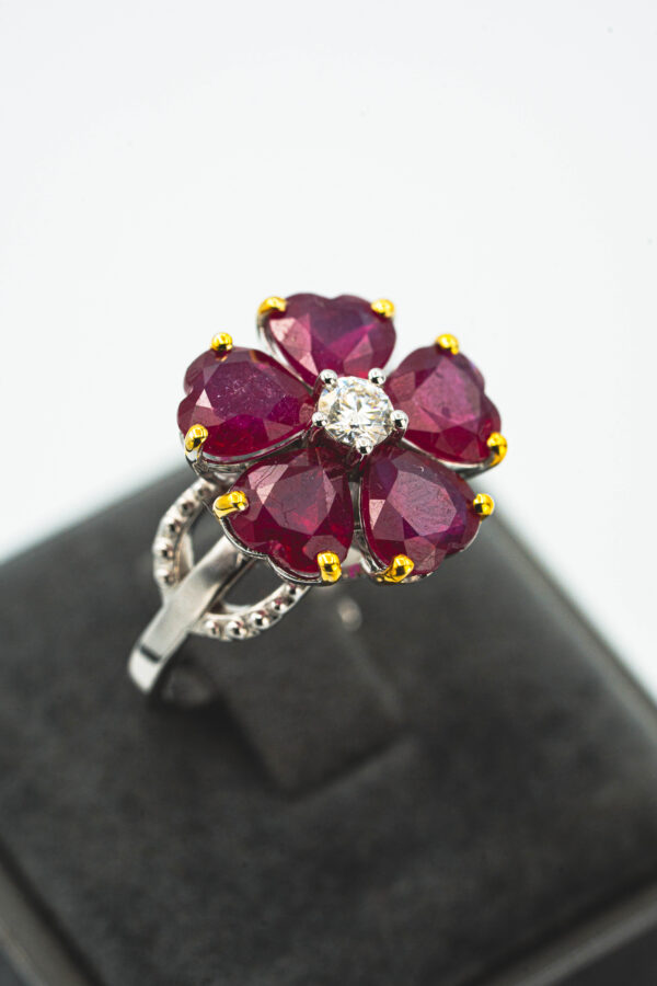 Ruby Flower Ring