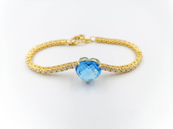 TOPAZ HEART TENNIS BRACELET