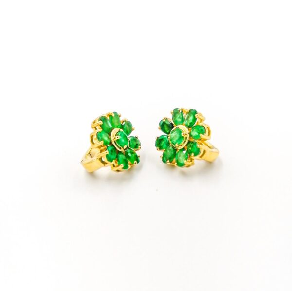 Emerald Flower Earings
