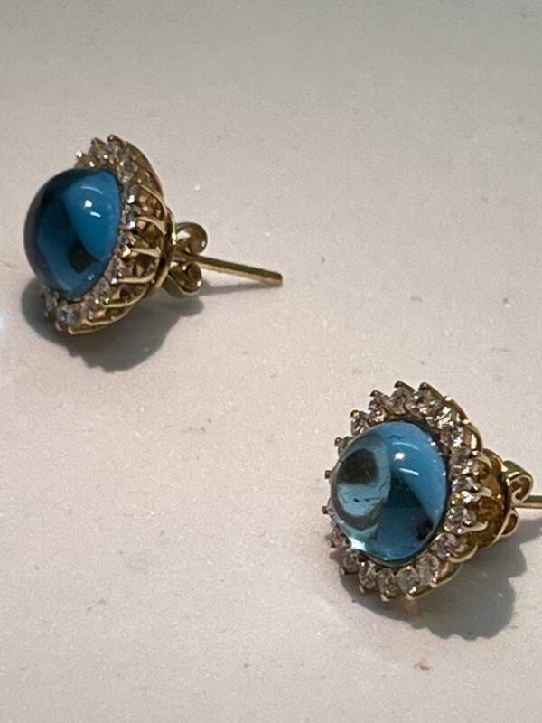 Cabochon Topaz Earrings