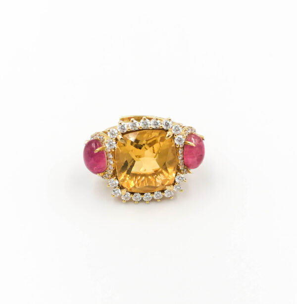 Citrine & Tourmaline Ring