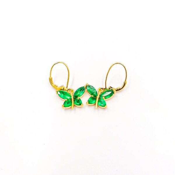 Emerald Butterfly Earrings