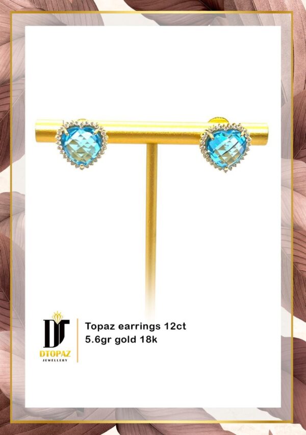Heart Blue Topaz Earrings