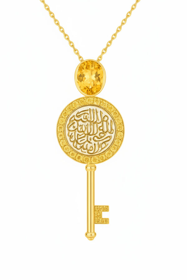 18K Gold & Citrine – The Key of Wealth and Protection